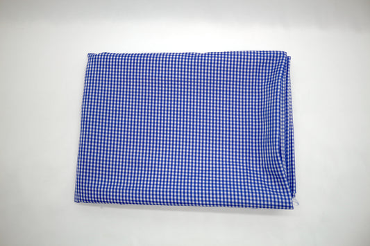 Blue and White Gingham Blend Fabric 44" x 3.5 yds