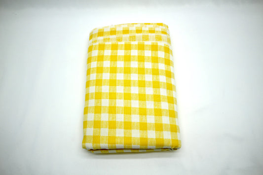 Vintage Mustard Yellow Gingham Sheet 72" x 74"