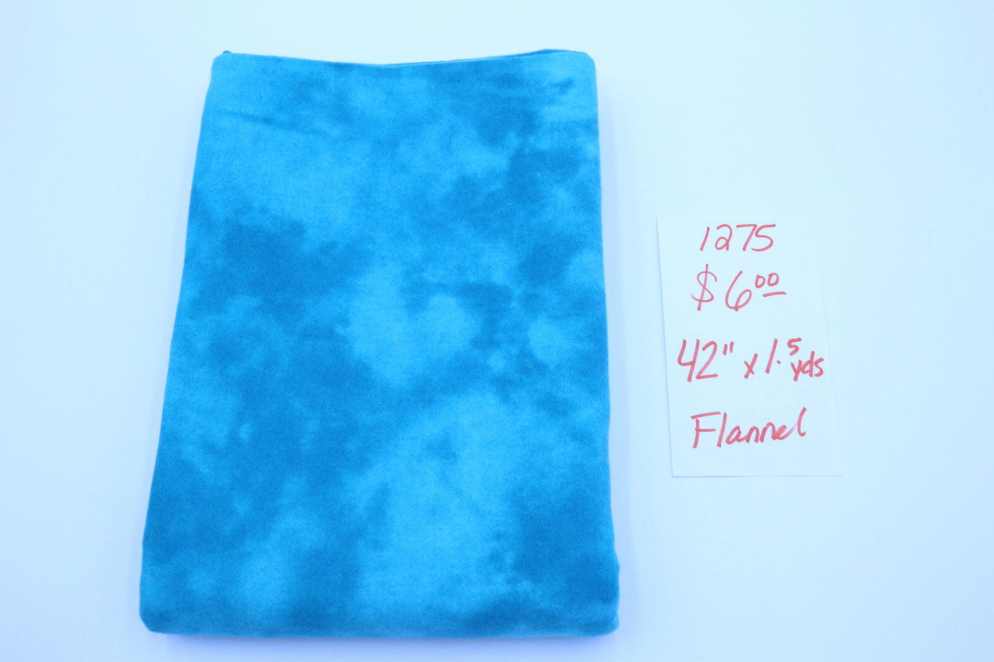 Tie Dye Turquoise Flannel Fabric 42" x 1.5 yds