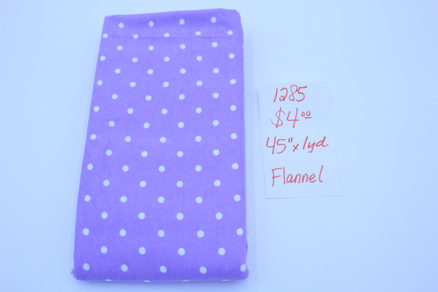 Purple Polka Dot Flannel Fabric 45" x 1 yd