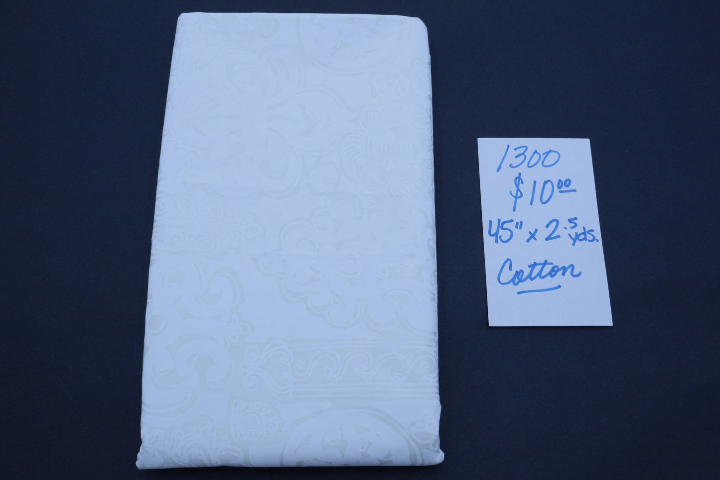 Key West Theme White Cotton Fabric 45" x 2.5 yds