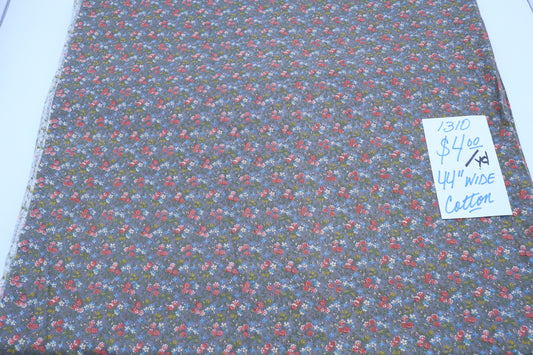 Vintage Flower Cotton Fabric 44" Wide