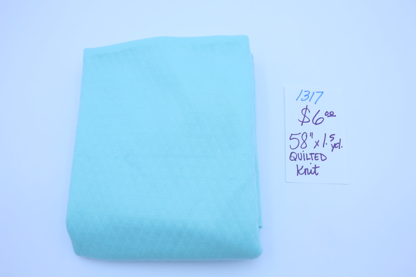 Butter Soft Pastel Turquoise Quilted Fabric 47" x 4 yds