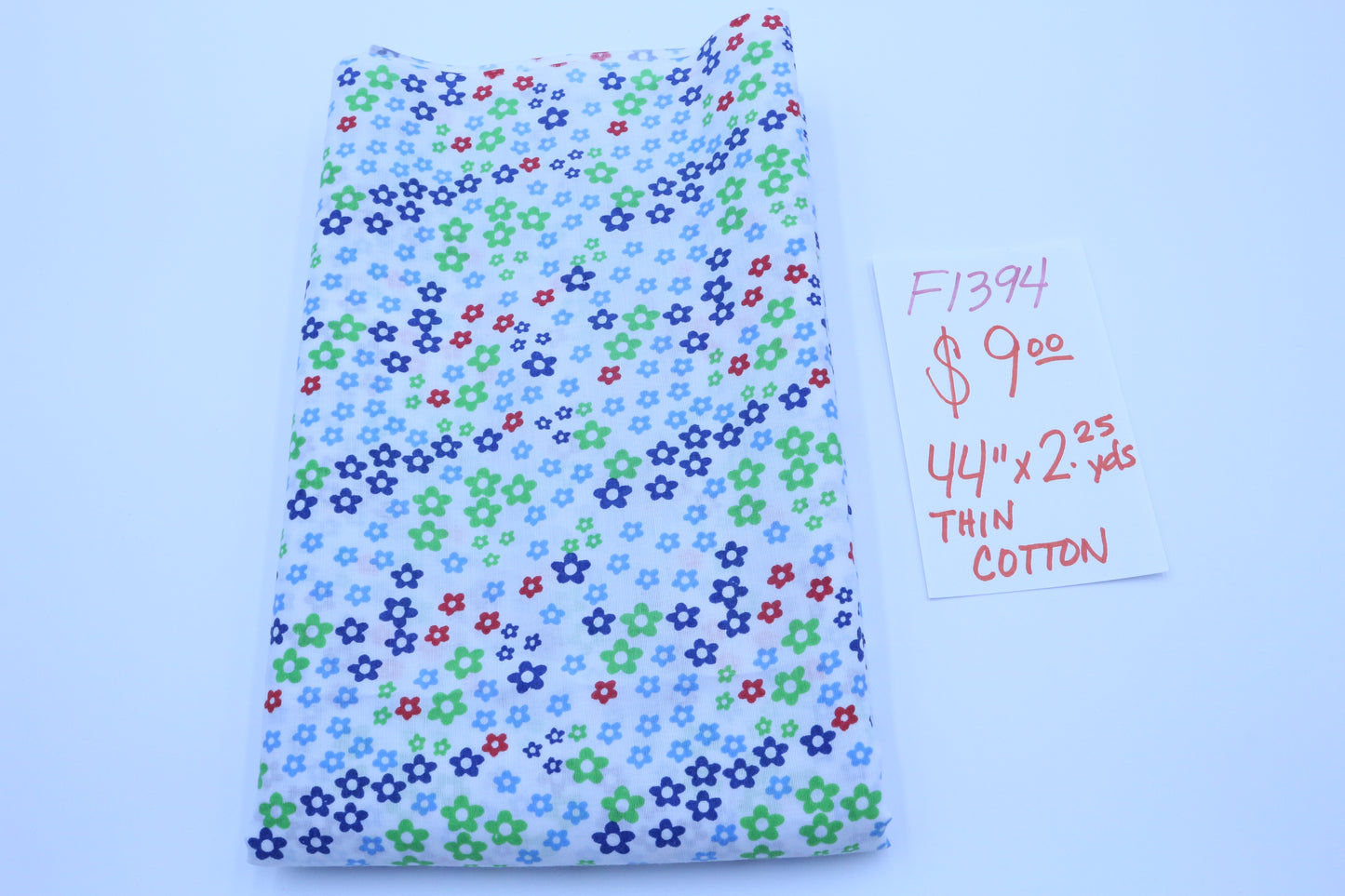 Retro Flower Print Cotton Fabric 44" x 2.25 yds