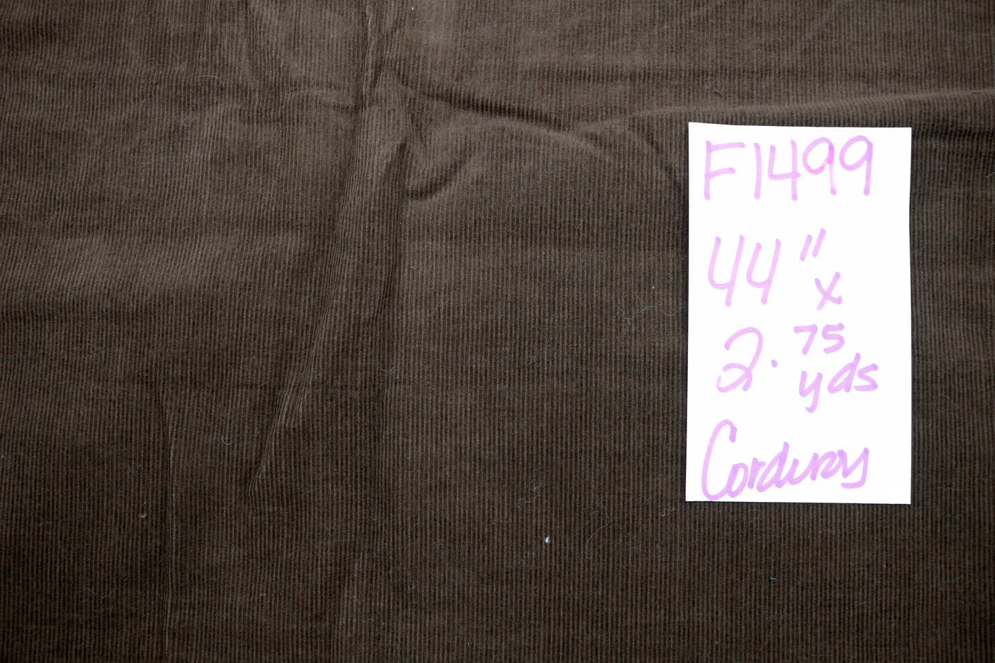 Chocolate Pinwheel Corduroy Fabric 44" x 2.75 yds