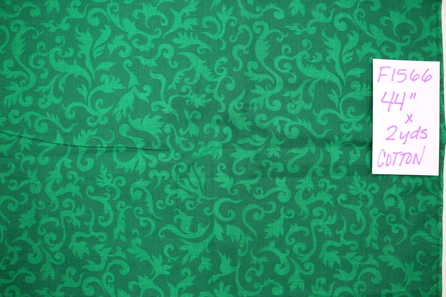 Green Holly Cotton Fabric 44" x 2 yds