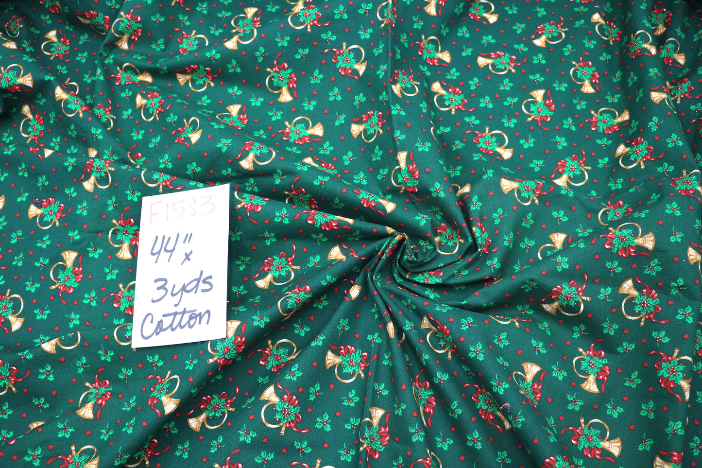 Horns on Christmas Cotton Fabric 44" x 3 yds