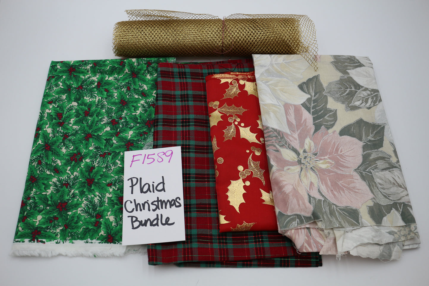Plaid Christmas Fabric Bundle