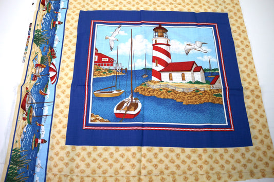 Beach Days Quilt or Pillow Cut & Sew Fabric Panel