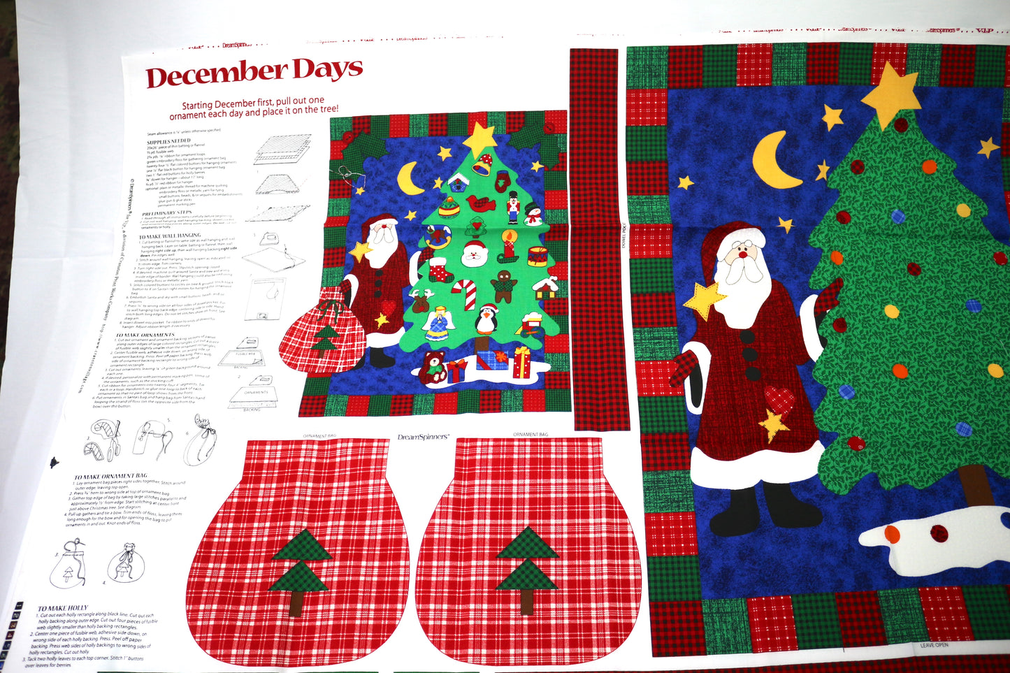 December Days Ornament a Day Cut & Sew Fabric Panel