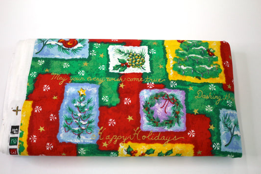 Happy Holidays Cotton Fabric 45" x 3.25 yds