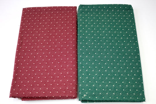 Sunbursts Red & Green Cotton Fabric Bundle