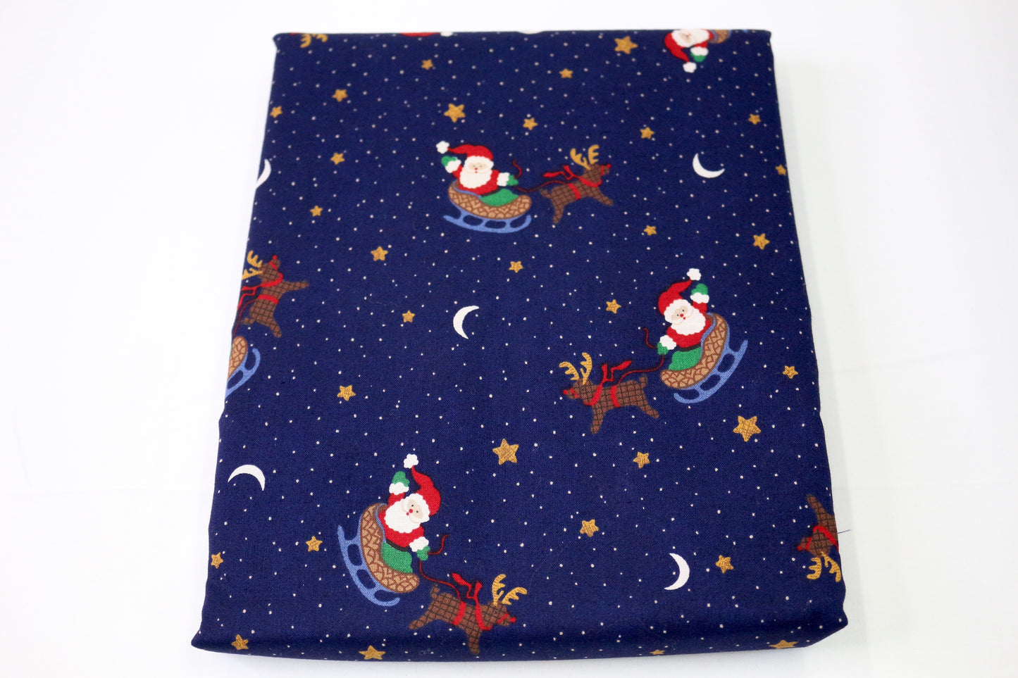 Santa Flying in the Night Sky Cotton Fabric 44" x 3 yds
