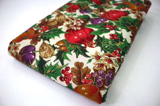 Holiday Fruit on the Table Cotton Fabric 44" x 4.25 yds