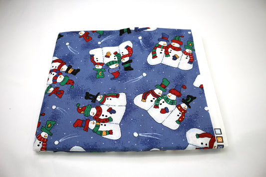 Blue Snowmen Corus Cotton Fabric 45" x 2 yds