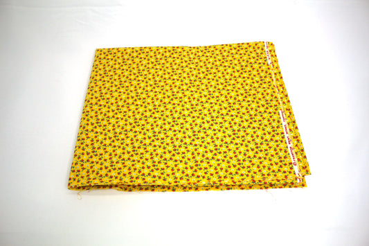 Vintage 80's Yellow Cotton Fabric 44" x 1 yd