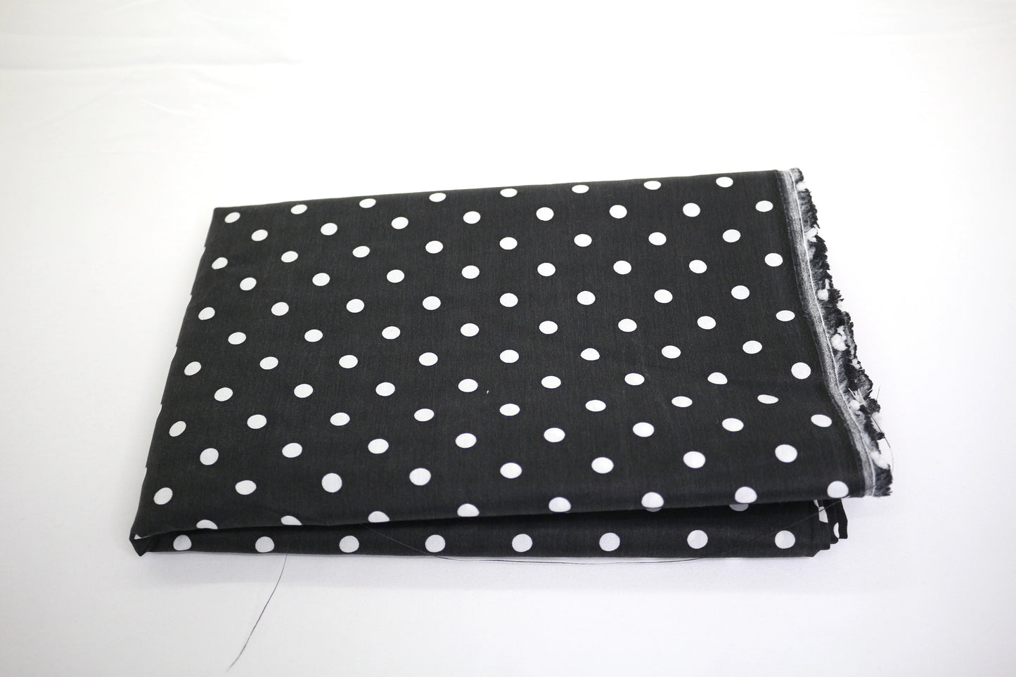 Black & White Polka Dot Cotton Blend Fabric 45" x 2.75 yds