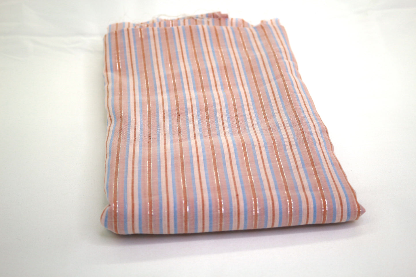 Peachy Striped Cotton Fabric 45" x 2.5 yds