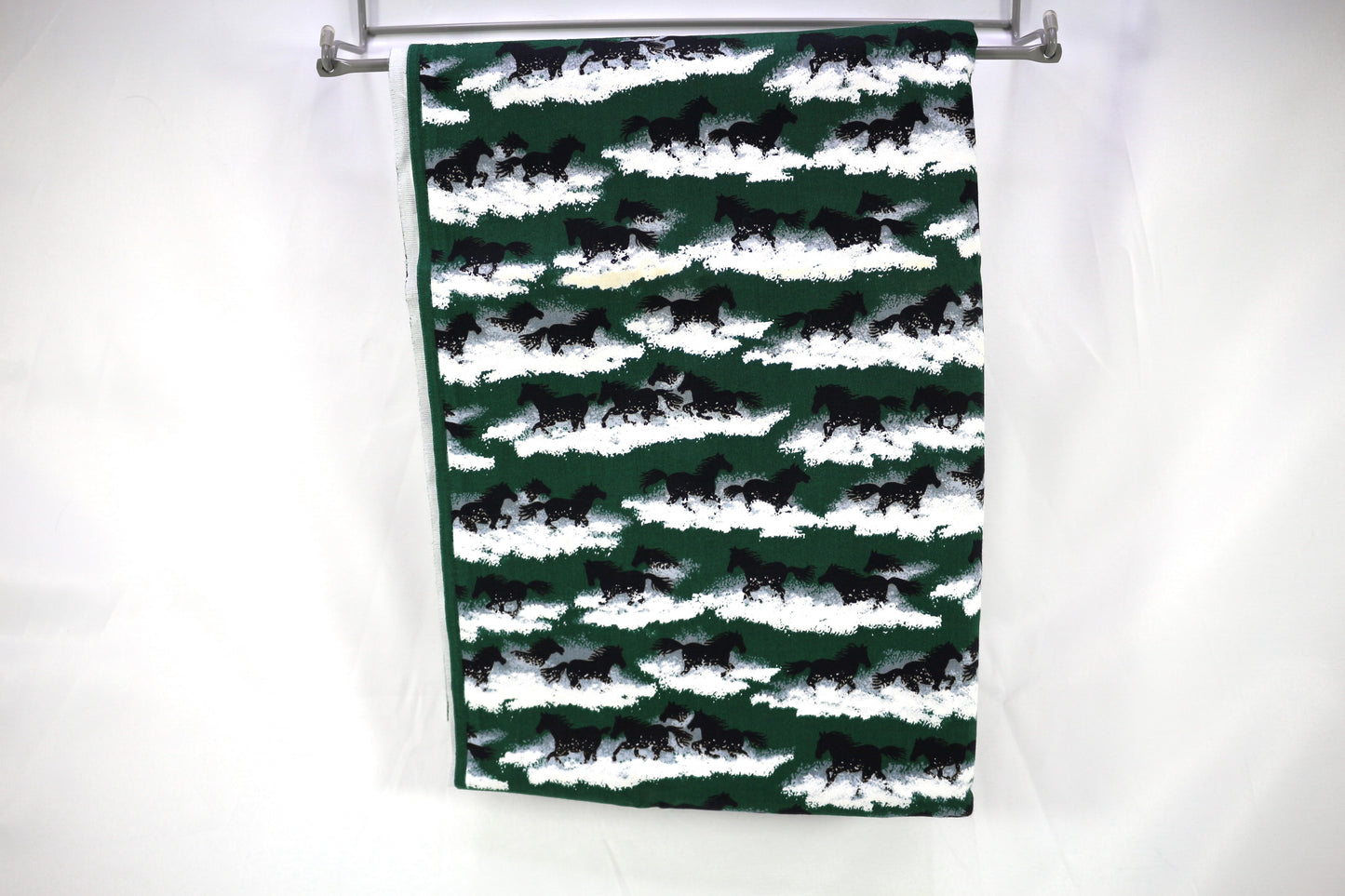 Wild Horses Running in Snow Cotton Fabric 40" x 3 yds
