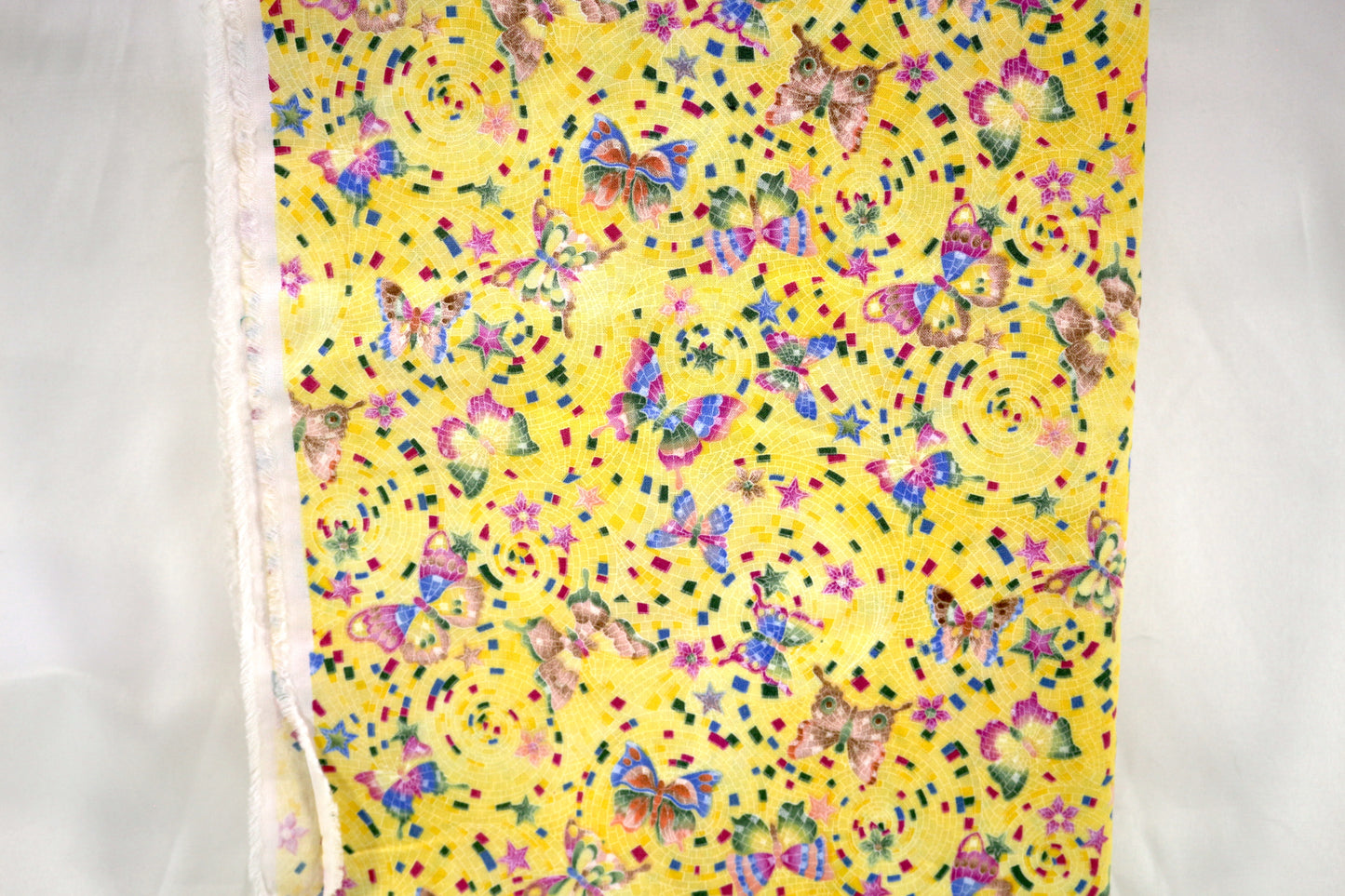 Stained Glass Butterflies Cotton Fabric 44" x 2 yds