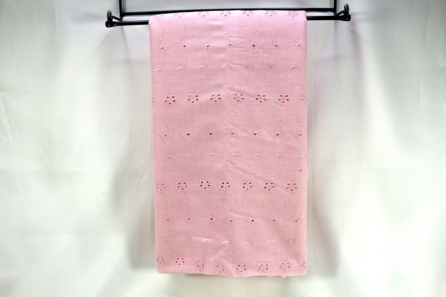 Cotton Candy Pink Eyelet Cotton Fabric 58" x 2.75 yds