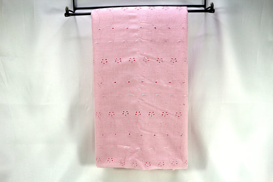 Cotton Candy Pink Eyelet Cotton Fabric 58" x 2.75 yds