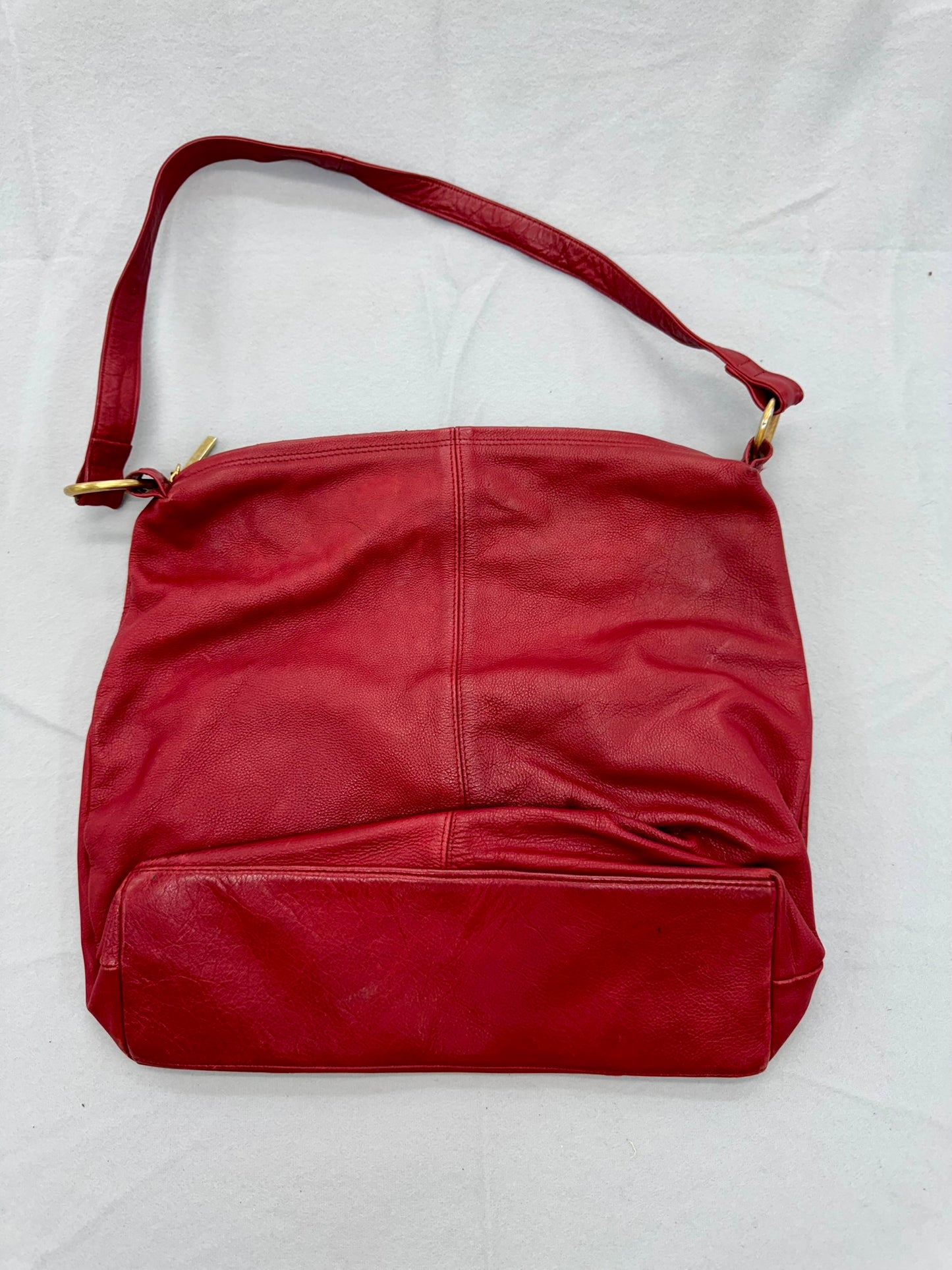 Red Leather Purse  – Secondhand Bag for Upcycling or Everyday Use