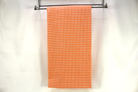 Orange Creamsicle Gingham Cotton Fabric 88" x 1.5 yds