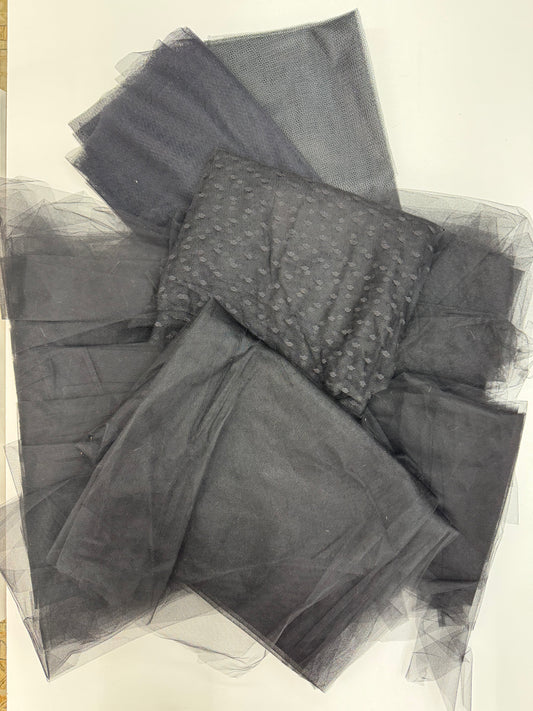Black Tulle Fabric Bundle