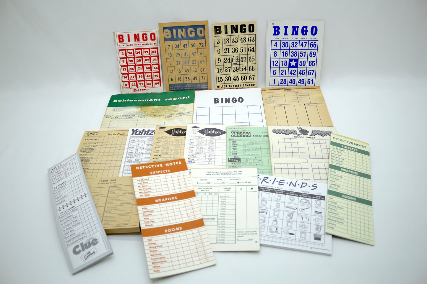 10 Vintage Game Score Sheets Junk Journals, Collage, Crafts, Etc. (Yahtzee, Golf, Uno, Canasta, Bridge, Skunk, etc.)