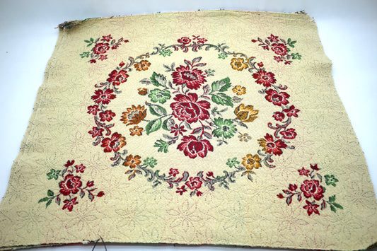 4-Circle of Flowers Cotton Panels, Chair Covers, Flowered Upholstery Fabric