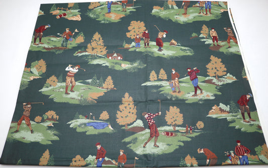 Vintage Golfers on the Green Cotton Fabric 44" x 2 yds