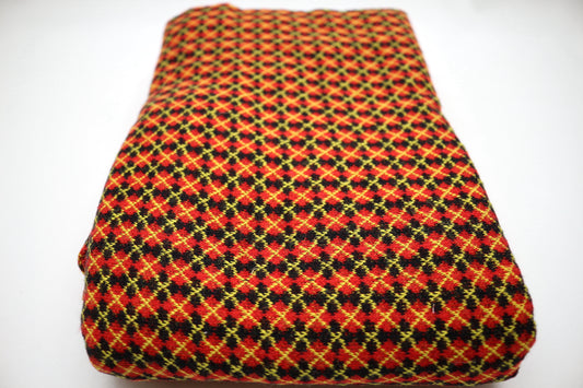 Psychedelic Plaid Cotton Knit Fabric 30" x 1 yd