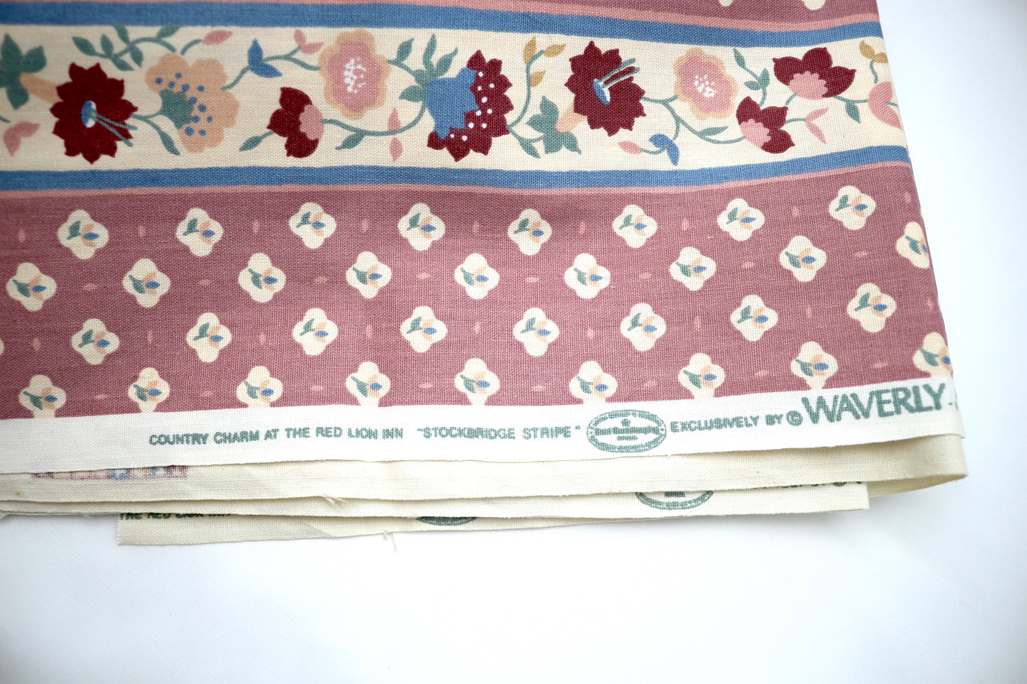 Vintage Waverly Upholstery Cotton Fabric 49" x 6.5 yds