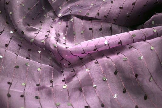 Jewel Purple Sheer Fabric w/ Sequins Fabric 60" x 4.25 yds, Sewing Fabric, Learn to Sew