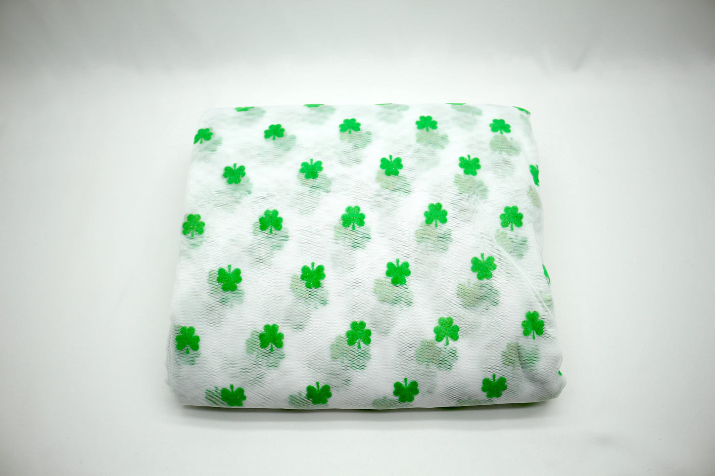 Shamrocks on Tulle Fabric 64" x 7.5 yds, Sewing Fabric, Learn to Sew