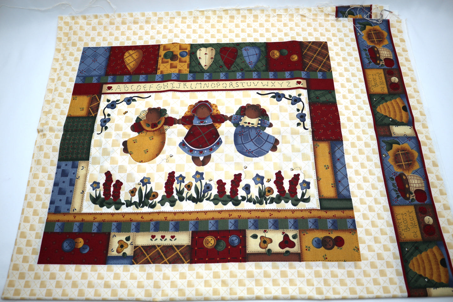 90's Country Living Cotton Fabric Panel