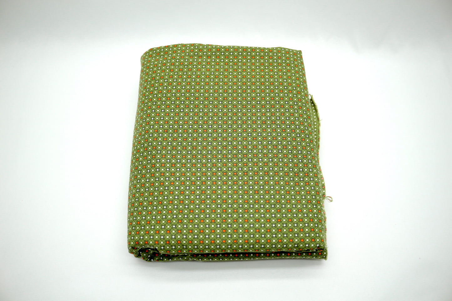 Vintage Geometric Olive Green Cotton Fabric 36" x 6.5 YDS