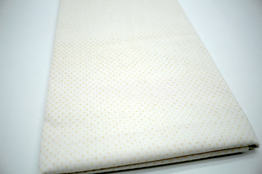 Small Pink Polka Dot White Cotton Fabric 45" x 1.25 YDS