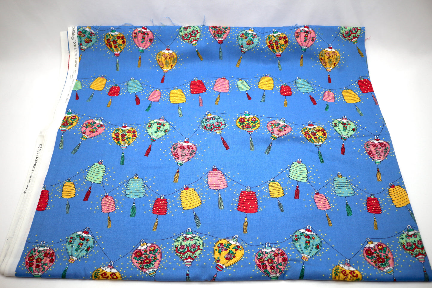 Lanterns Hanging in the Night Cotton Fabric 46" x 4 yds