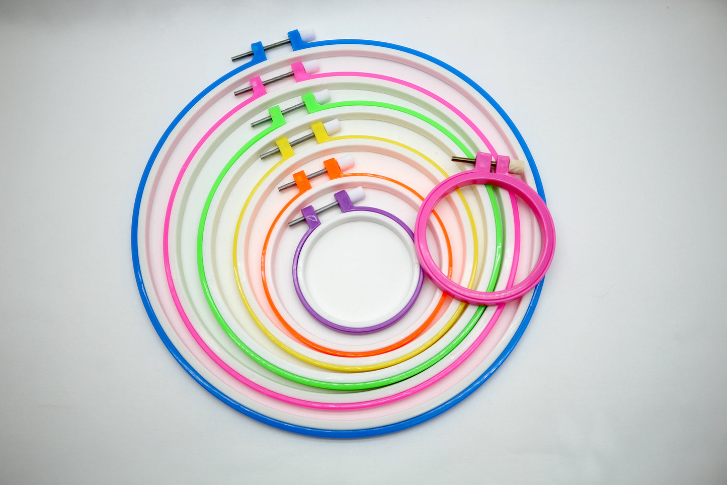 Colorful Plastic Embroidery Hoop Bundle