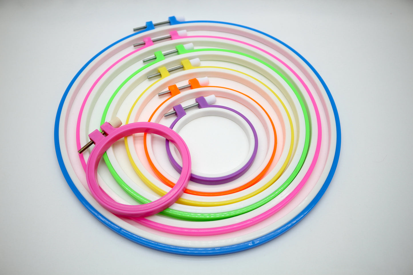 Colorful Plastic Embroidery Hoop Bundle