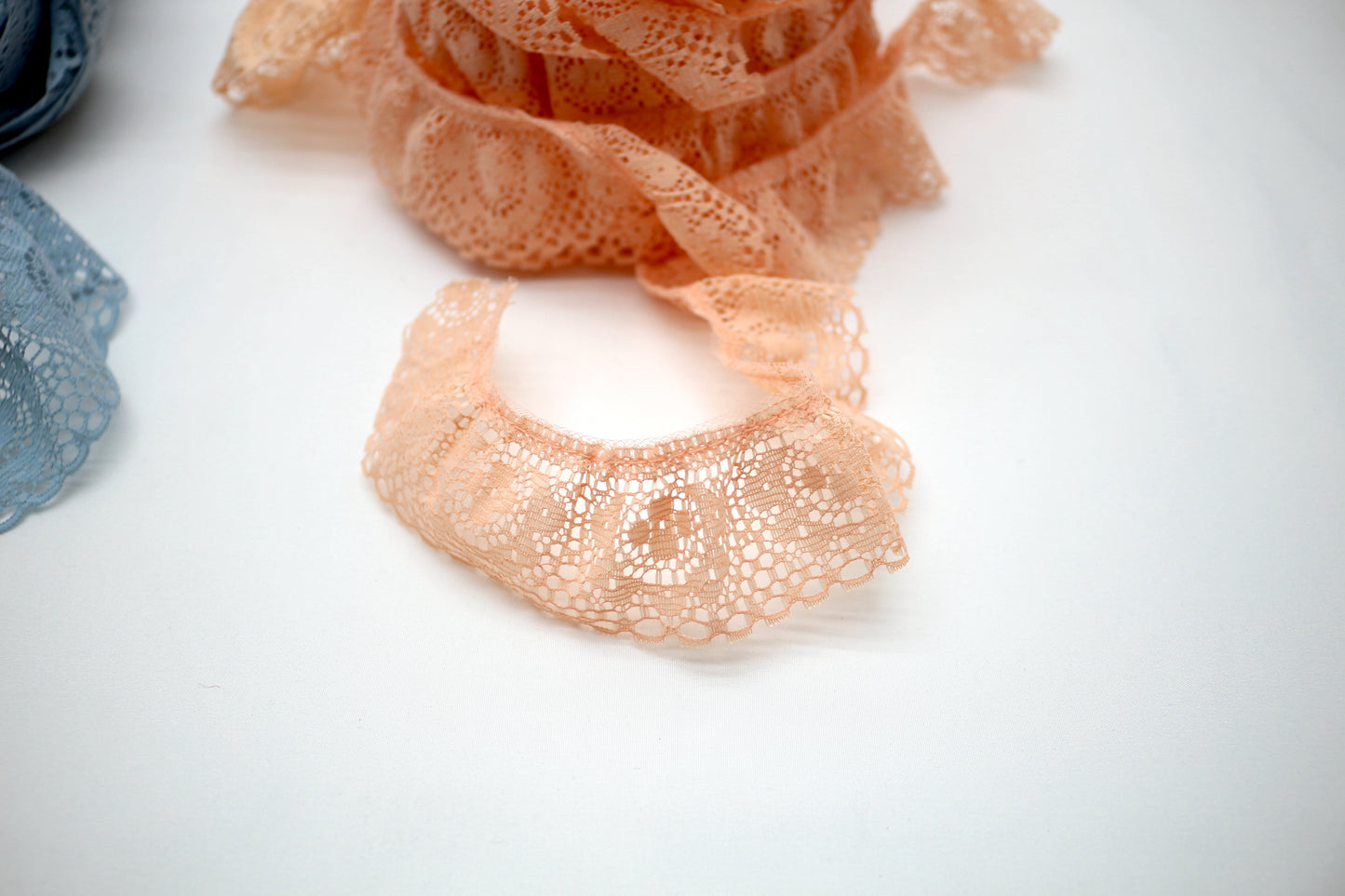 Robbins Egg 2" Lace Trim OR Juicy Peach 2" Lace Trim