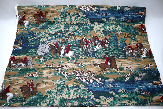 The Queens Hunting Dogs Cotton Fabric 44" x 2.5 yds