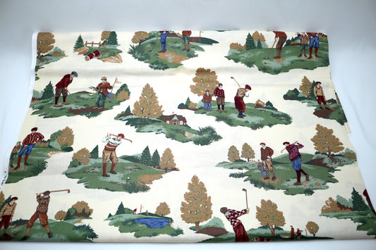 Golfing on the Green Cotton Fabric 46' x 2.5 yds