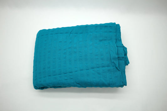 Turquoise Cotton Seersucker Fabric 43" x 4 yds