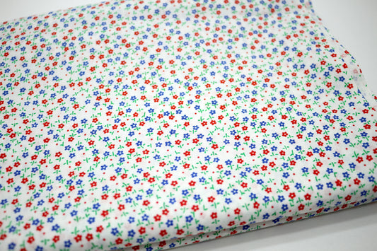 Red & Blue Daisy's Cotton Fabric 44" x 3 yds