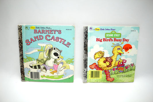 Little Golden Books Barneys Sand Castle OR Big Bird's Busy Day