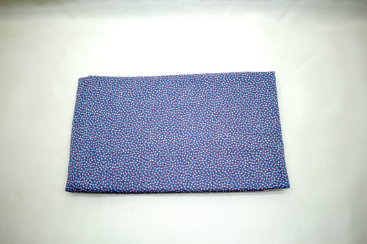 Blue Cotton with Pink Berries Fabric 44" x 1 yd