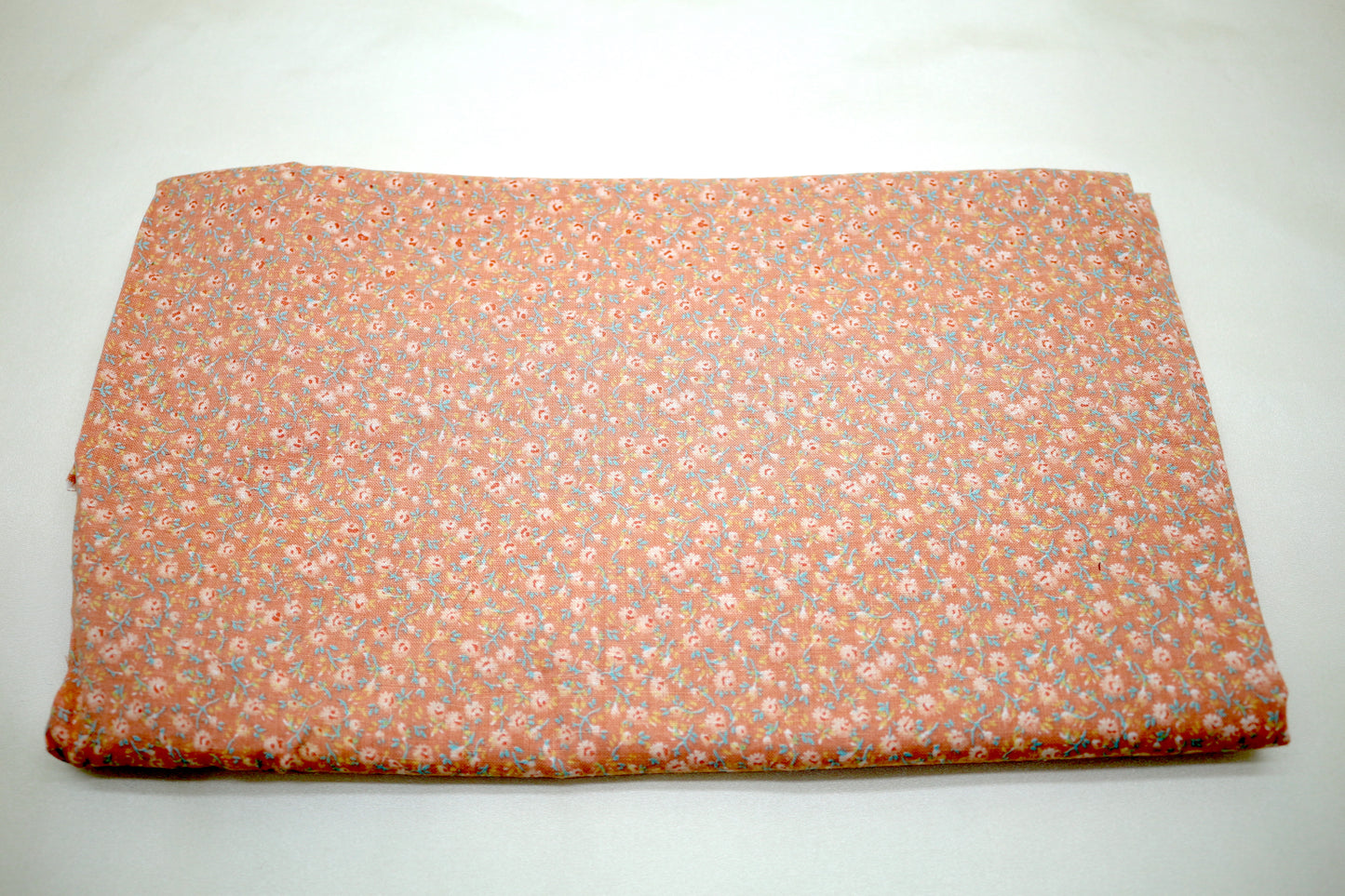 Cozy Cottage Peach Cotton Fabric with Flowers 44" x 1 yd